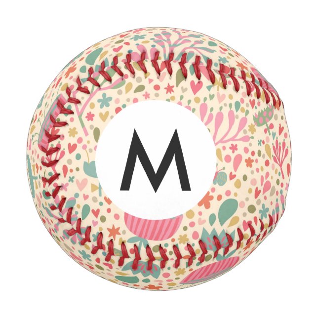 Helles Blumenmuster Baseball (Vorderseite Links)
