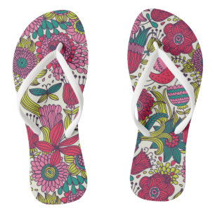 Helles Blumenmuster Flip Flops