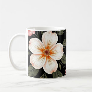Helles Blumenmuster in schwarz Kaffeetasse