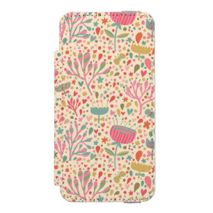 Helles Blumenmuster Incipio Watson™ iPhone 5 Geldbörsen Hülle