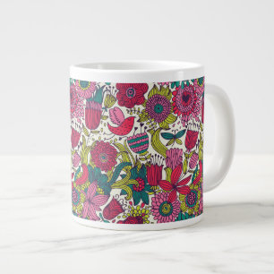 Helles Blumenmuster Jumbo-Tasse