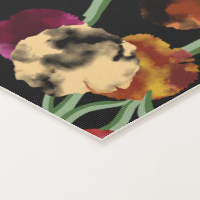 Helles Blumenmuster mit grünen Folien Yogamatte (Detail)