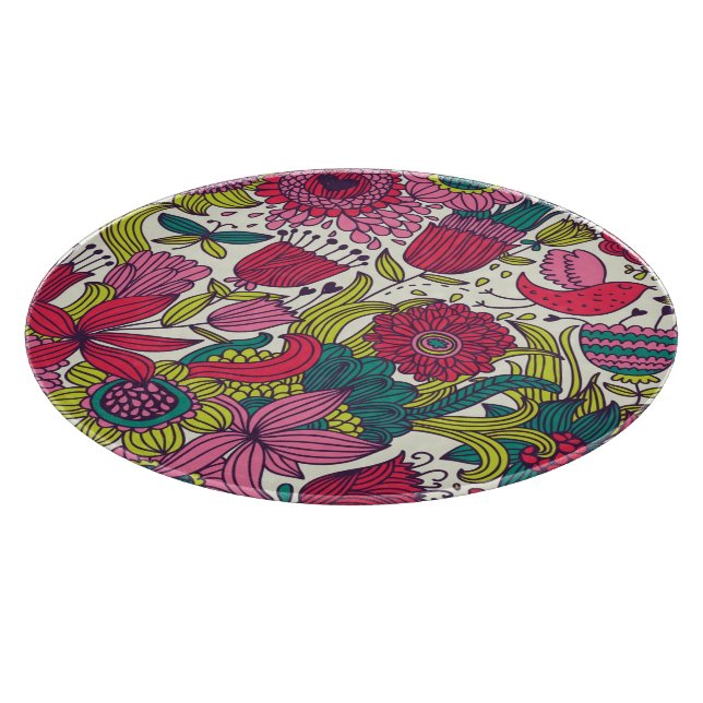 Helles Blumenmuster Schneidebrett (Ecke)
