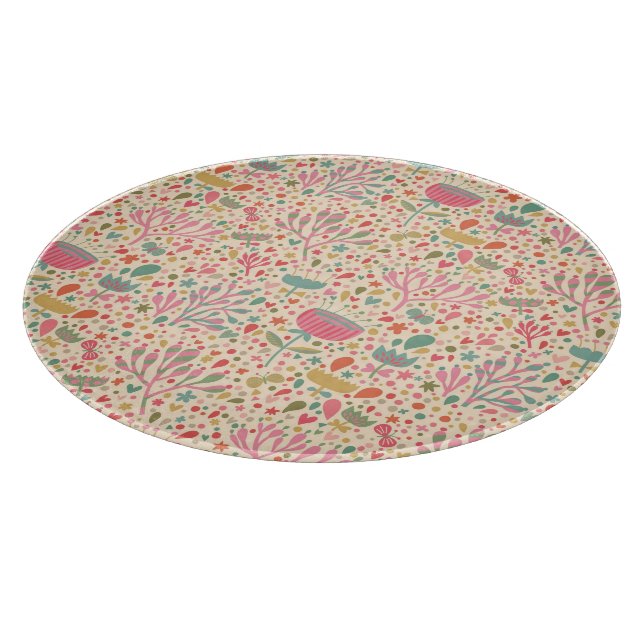 Helles Blumenmuster Schneidebrett (Ecke)