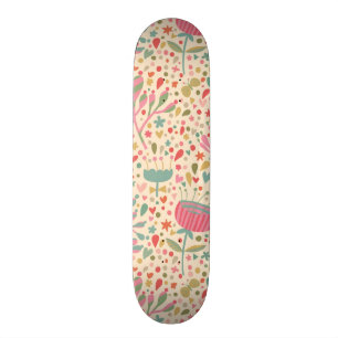 Helles Blumenmuster Skateboard