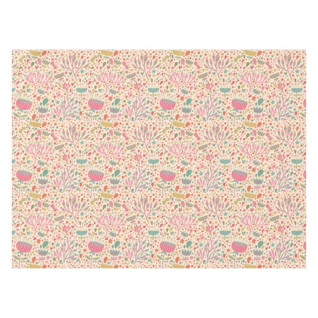 Helles Blumenmuster Tischdecke (Vorderseite (Horizontal))