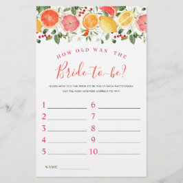 Helles Blumenzitrus Slice Brautparty Game