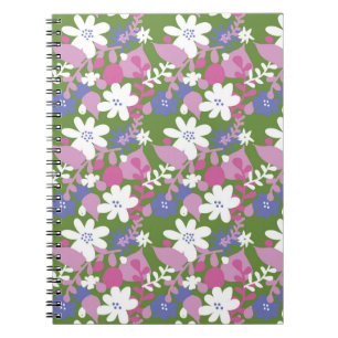 Helles Blütenrosa und weißes SpiralNotebook Notizblock
