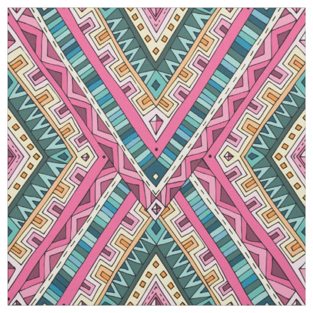 Helles Boho buntes abstraktes Stammes- Muster Stoff (Muster)