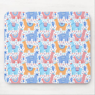Helles buntes Alpaka-Muster Mousepad