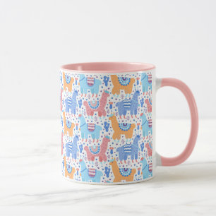 Helles buntes Alpaka-Muster Tasse