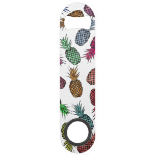 Helles buntes Aquarell-tropische Ananas Speed Flaschenöffner