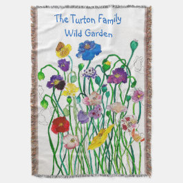 Helles, buntes und fantasievolles Wild Poppy Decke