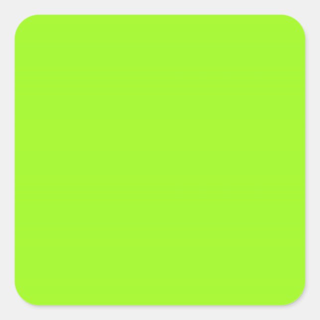 Helles Chartreuse-Grünes Quadratisches Aufkleber (Vorderseite)