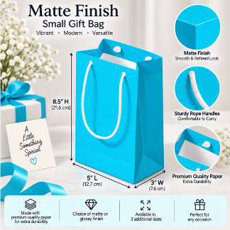 Helles Cyan Moderne Einfarbe Kleine Geschenktüte