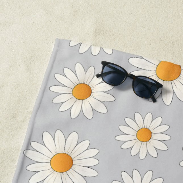 Helles Daisy Muster - Blumensommeraccessoire - Strandtuch (Beispiel)