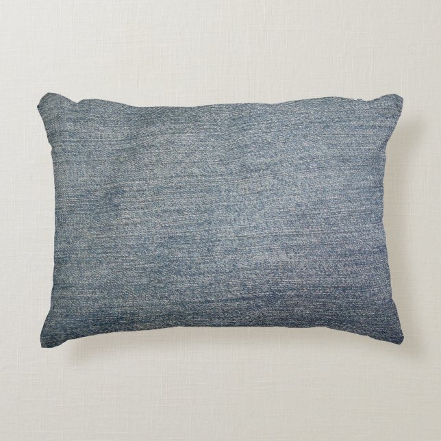 Helles Denim Zierkissen (Vorderseite)