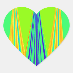 Helles Design Edgy Geometrie Neon Muster Herz-Aufkleber