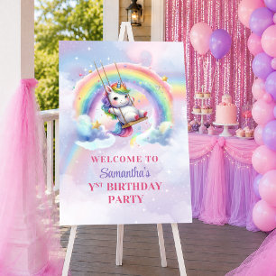 Helles Einhorn Pastell Magisches Mädchen Geburtsta Poster