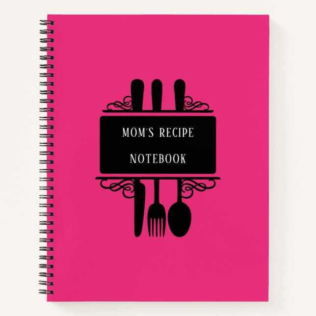 Helles Elegantes Rosa Backen Mama Rezept Notizbuch (Vorderseite)