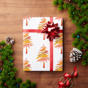Helles, farbenprächtiges Weihnachtsbaummuster Geschenkpapier