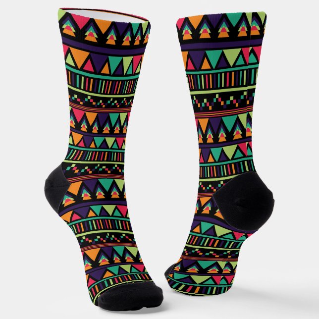 Helles, farbiges geometrisches Muster Socken (Gewinkelt)