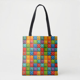 Helles, farbiges Patchwork Quilt Style Design Tasche