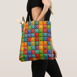 Helles, farbiges Patchwork Quilt Style Design Tasche
