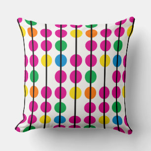 Helles farbiges Polka Dot Strip Muster Kissen