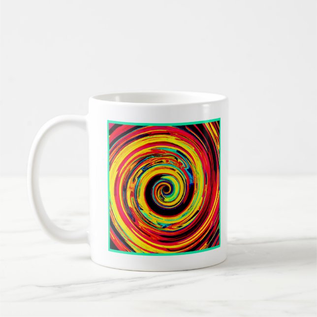 Helles, farbiges Spiralmuster Kaffeetasse (Links)
