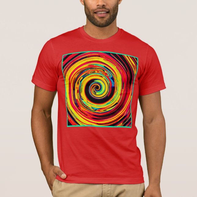 Helles, farbiges Spiralmuster T-Shirt (Vorderseite)