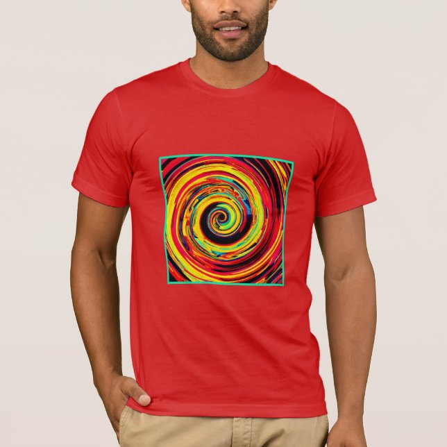 Helles, farbiges Spiralmuster T-Shirt (Vorderseite)