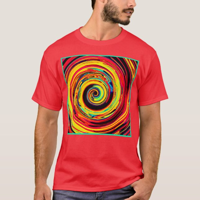 Helles, farbiges Spiralmuster T-Shirt (Vorderseite)