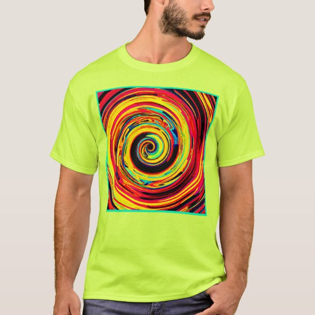 Helles, farbiges Spiralmuster T-Shirt (Vorderseite)