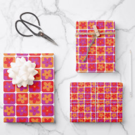 Helles Farbmuster der Blume Geschenkpapier Set