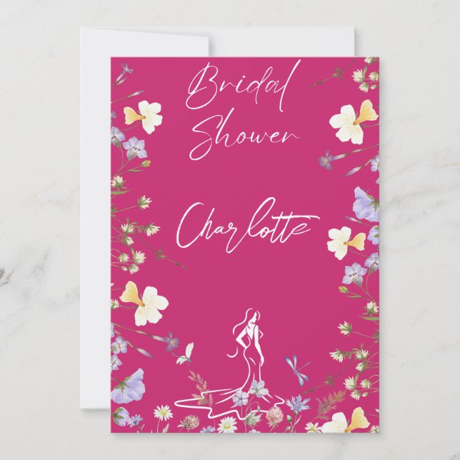 Helles, fett formatiertes Brautparty von Blume Einladung (Vorderseite)