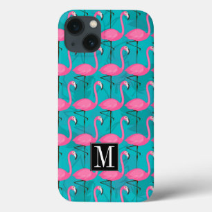 Helles Flamingo-Muster addieren Ihre Initiale Case-Mate iPhone Hülle