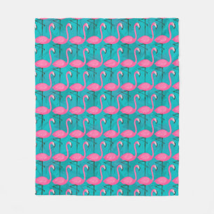 Helles Flamingo-Muster Fleecedecke