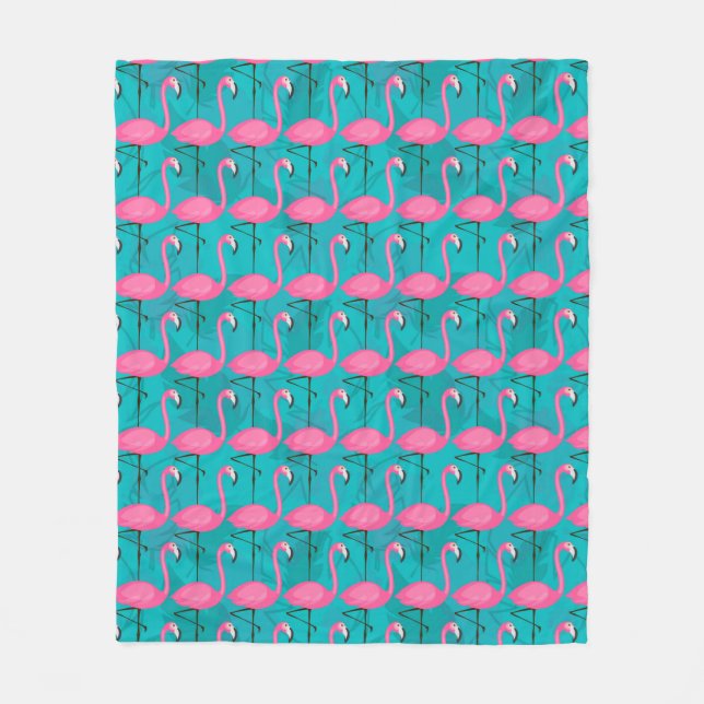 Helles Flamingo-Muster Fleecedecke (Vorderseite)