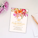 Helles florales Romantisches 40. Geburtstags-Party Einladung<br><div class="desc">Helle florale Romantische 40. Geburtstagsfeier Party Einladung Schöne elegante helle Blumen 40. Geburtstagsfeier Party Einladung. In unserem Zazzle-Shop finden Sie passende Favoriten und Party-Dekorationen. Wenn Sie einen bestimmten Artikel suchen,  kontaktieren Sie uns bitte.</div>