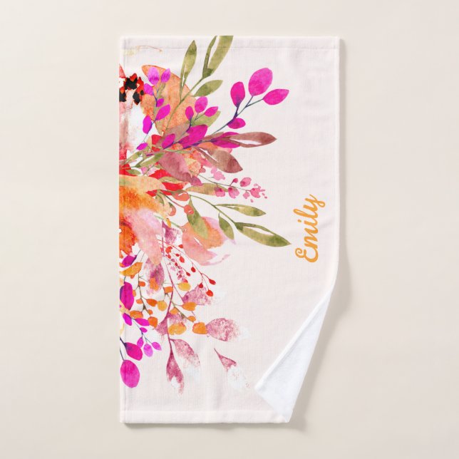 Helles florales romantisches Individuelle Name Handtuch (Handtuch)