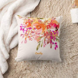 Helles florales romantisches Individuelle Name Kissen