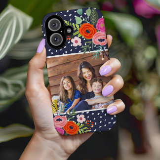 Helles Foto für Blüten und Punkte iPhone 16 Hülle