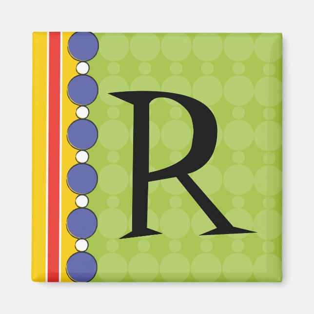 Helles Fun Polka Dot Monogram Magnet (Vorne)