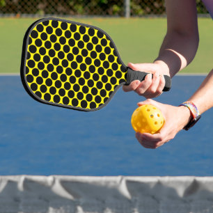 Helles Gelb mit schwarzem Punkt-Design Pickleball Schläger
