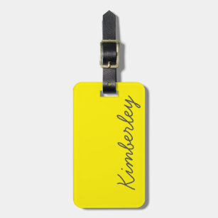 Helles gelbes Neonmonogramm-modische Mode-Farben Gepäckanhänger