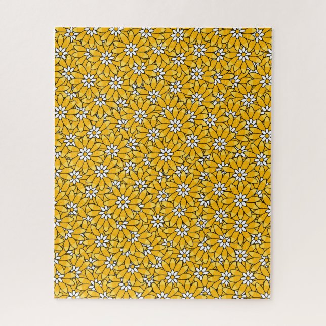 Helles gelbes überlappendes Blumenmuster (Vertikal)