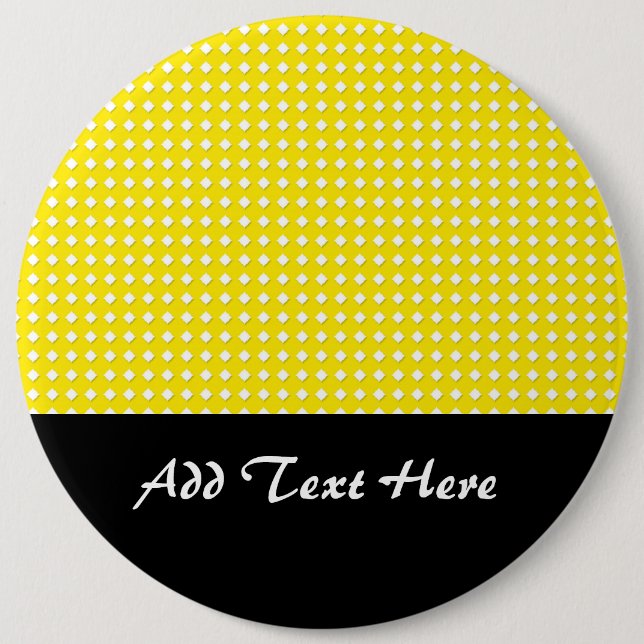 Helles, gelbes und weißes Diamantmuster Button (Vorderseite)