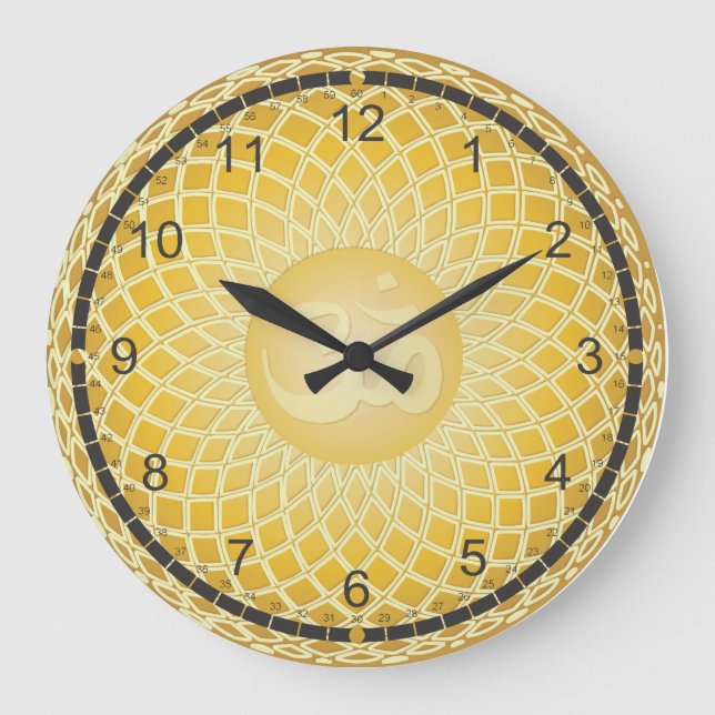 Helles Gelbfarben-Symbol Große Wanduhr (Vorderseite)