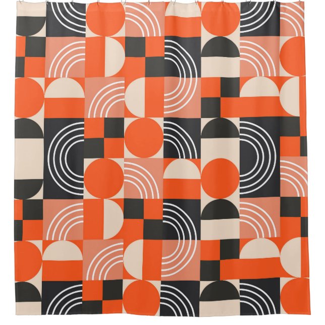 Helles geometrisches Farbblockmuster. Duschvorhang (Vorderseite)